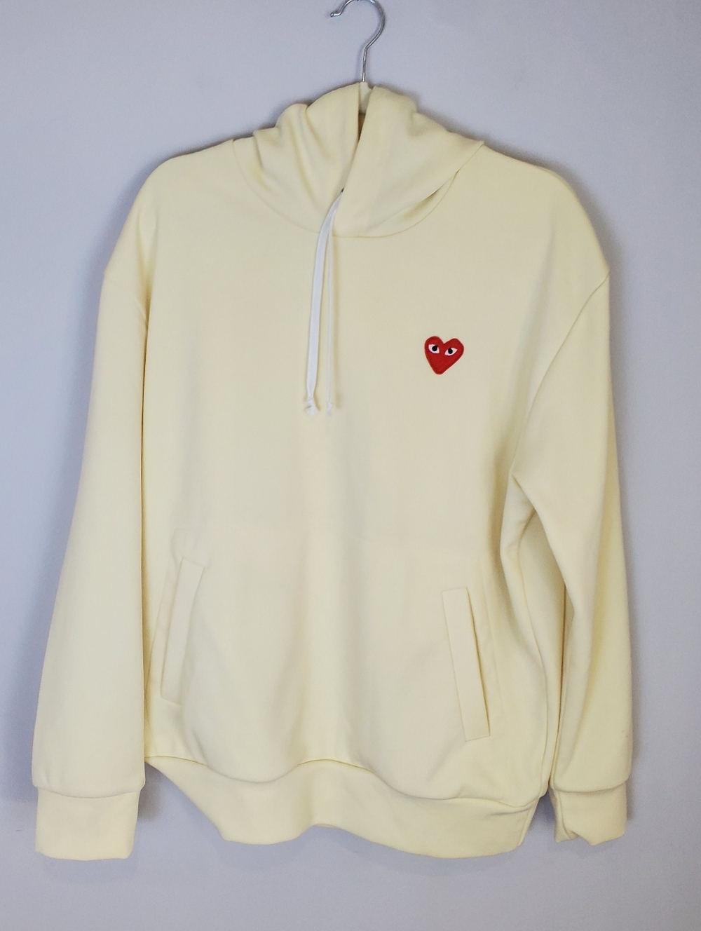 Comme des Garcons Cream Play Hooded Sweatshirt Size XL